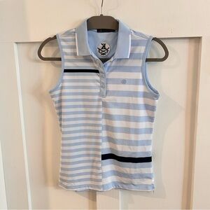 G/FORE Womens Bold Stripe Tech Jersey Sleeveless Golf Polo Knickerbocker CC
